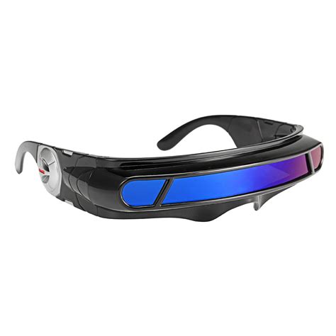 Futuristic Sunglasses Mirrored Narrow Lens Wrap Visor Robot Costume