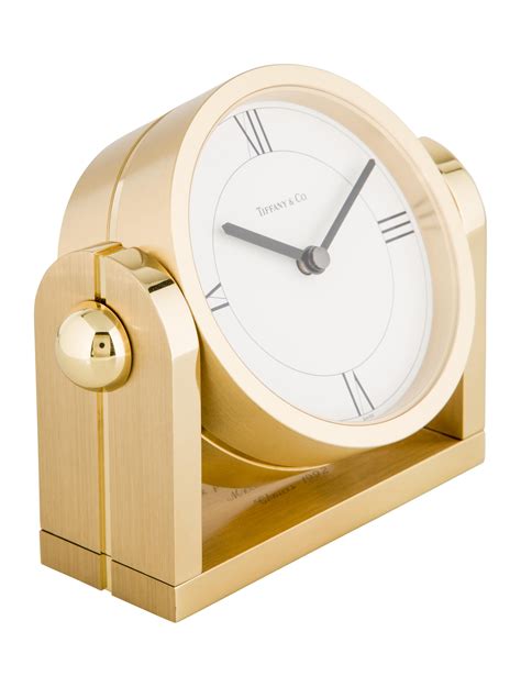 Tiffany And Co Desk Clock Gold Decorative Accents Decor And Accessories