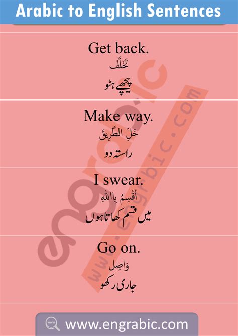 Arabic Sentences With Urdu Translation English Vocabulary Words