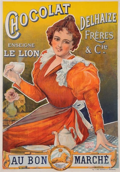 Original Vintage French Poster Advertising Chocolat Dehaize Ca 1900