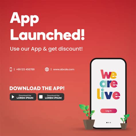 App Launch Mobile App Live Now Banner Or Cover We Are Launching Our