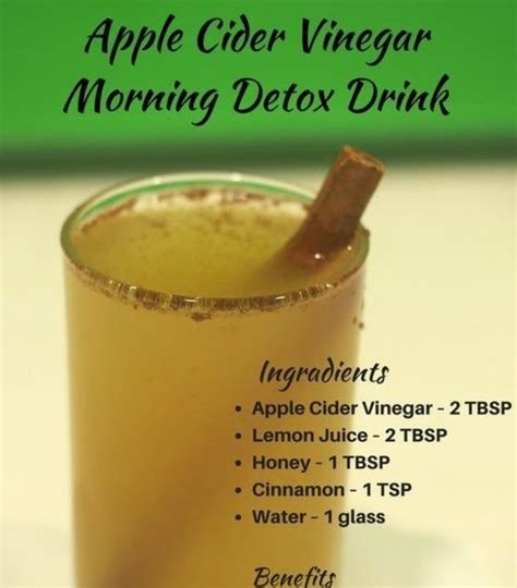 apple cider vinegar morning detox drink and benefits