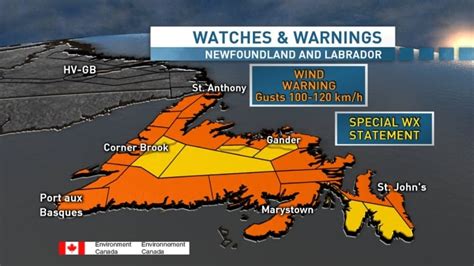 Howling Winds Rain Across Newfoundland Trigger Weather Warnings Cbc News