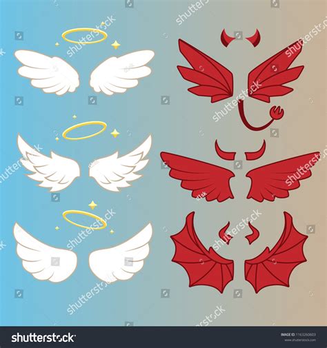 Angel Devil Wings Stock Vector Royalty Free 1163260603
