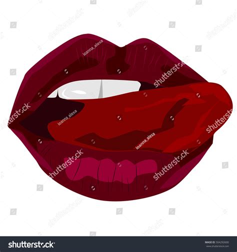 Red Sexy Lips Vector Illustration Open Stock Vector Royalty Free
