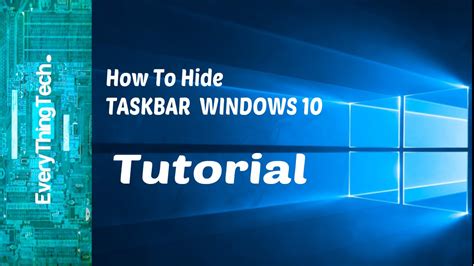 How To Hide The Windows 10 Taskbar Youtube Vrogue