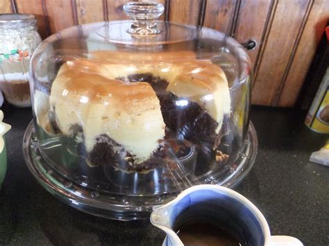 Choco Flan Cake With Caramel Sauce