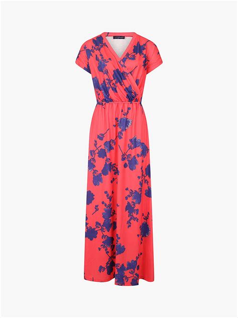 Hotsquash Floral Print Wrap Front Maxi Dress Redblue At John Lewis