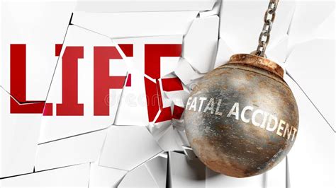 Fatal Accident And Life Pictured As A Word Fatal Accident And A Wreck