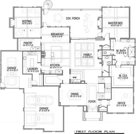 6000 Square Foot Home Main Level Floor Plan Address 15995 Manor