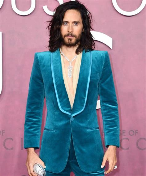 House Of Gucci Jared Leto Blue Blazer Leto Blue Velvet Suit