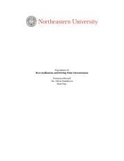 Recrystallization And Melting Point Determination Docx Experiment 1