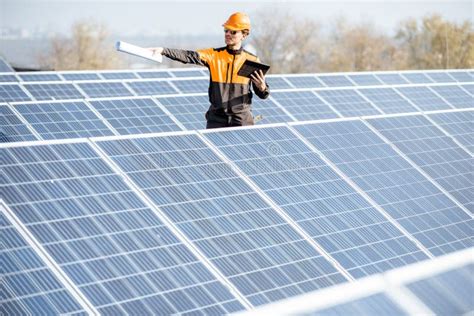 Engineer On A Solar Power Plant Stock Photo Image Of Maintenance