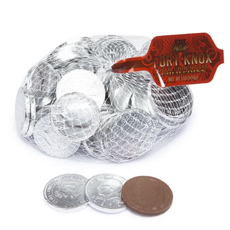 Silver Foiled Milk Chocolate Coins 1lb Bag Chocolate Coins