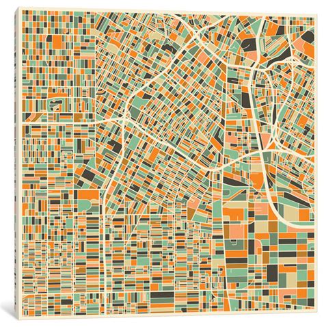 Abstract City Map Of Los Angeles By Jazzberry Blue 12x12x75