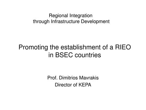 Ppt Regional Integration Through Infrastructure Development