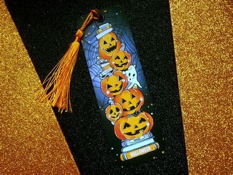 Halloween Bookmark Pumpkin Galore Bookmark By Sandstar Art Etsy