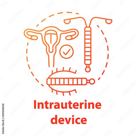 intrauterine device red concept icon safe sex pregnancy prevention female reproductive system