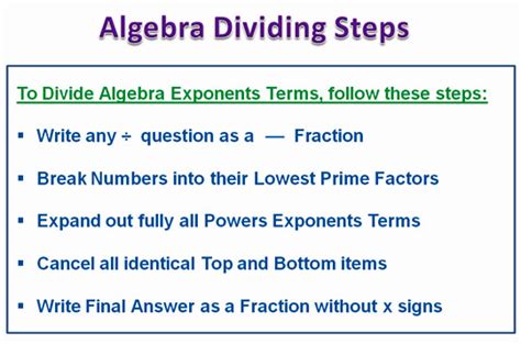 Algebra Dividing And Exponents Passys World Of Mathematics