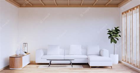 Premium Photo Interior Designzen Modern Living Room Japanese Style3d