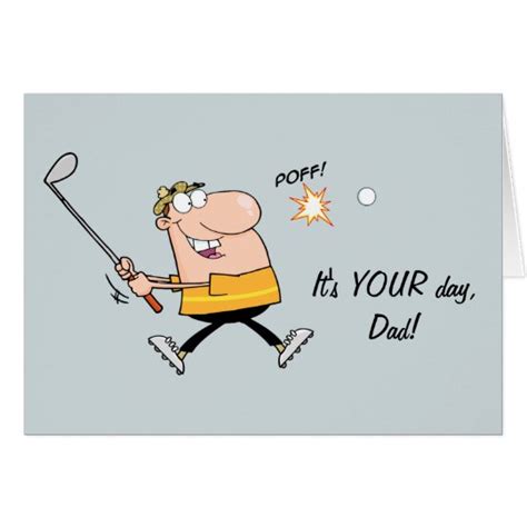 Cartoon Golf Fathers Day Card Zazzleca