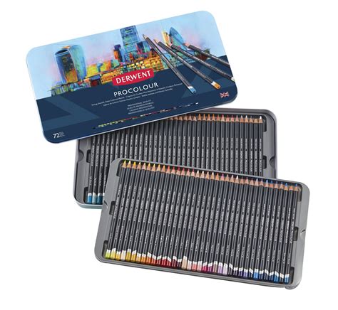 Derwent Procolour Colouring Pencils Tin Set Of 72 Black Amazon In