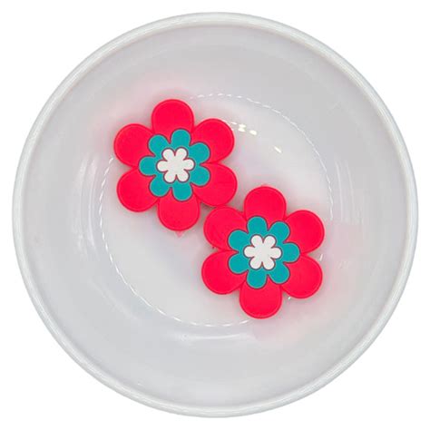 S 3 Pink And Turquoise Poppy Flower Silicone Buddy Exclusive Platinum