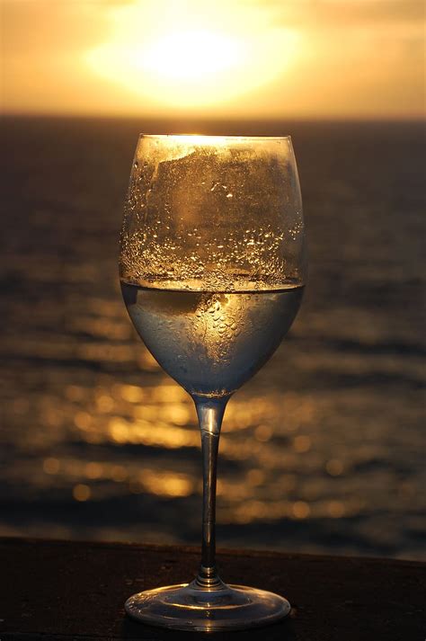 Hd Wallpaper Wine Wine Glass Sunset Beach Ocean Relax Object