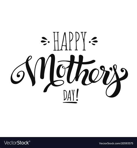 Lettering Happy Mothers Day For Greeting Card Vector Image