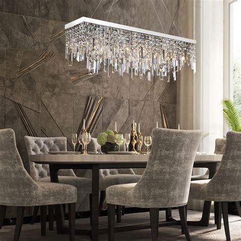 Modern Dining Room Lights ~ Modern Led Crystal Pendant Light Horizontal