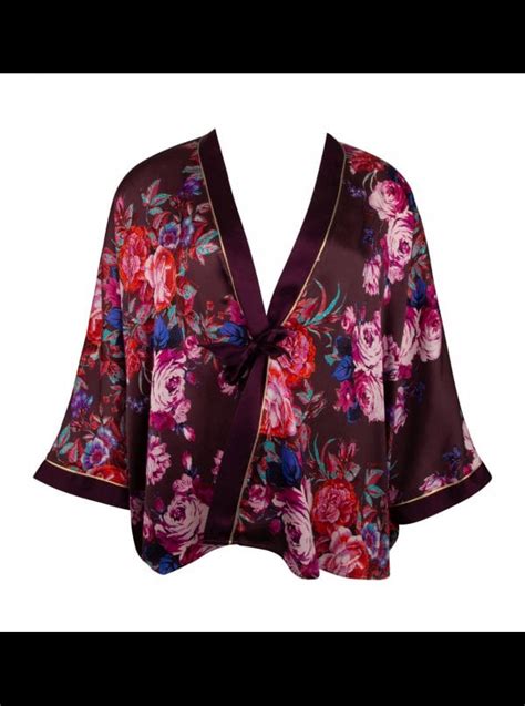 Lise Charmel Aveu En Fleurs Short Negligee Kimono Shape Honeys