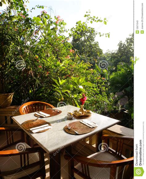Al Fresco Outdoor Dining Area Restaurant Stock Image