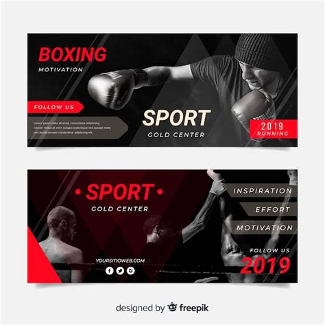 Sport Banners Template With Photo Vector Free Download