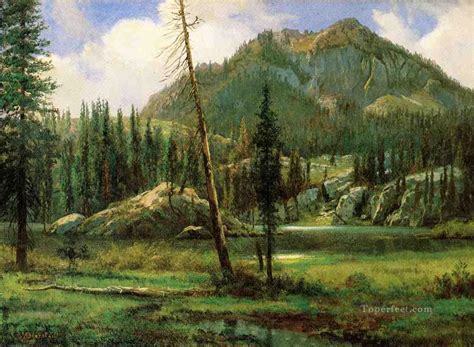 Sierra Nevada Mountains Albert Bierstadt Painting In Oil For Sale