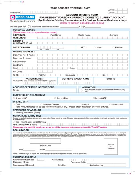 Manage Documents Using Our Editable Form For Hdfc Bank Account Opening Form