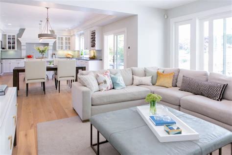 Open Plan Transitional Living Room With Sectional Hgtv