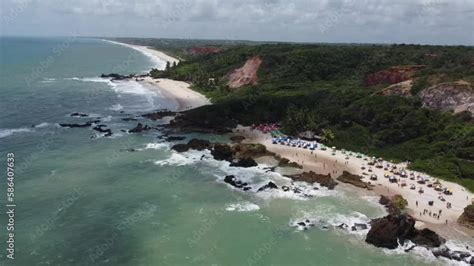 Vidéo Stock Praia Paisagem Paradisíaca Tropical Verão Tambaba Nordeste Paraíba Naturista