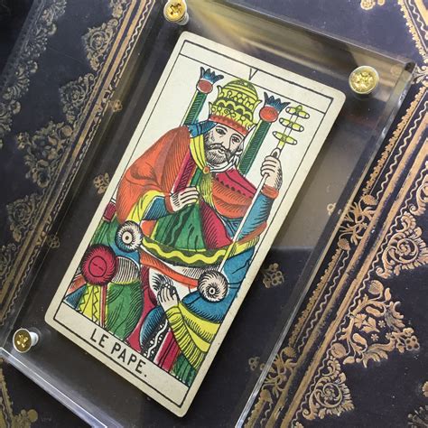 “the Pope” Historical Antique Hand Painted Tarot Card 1890s Deviant