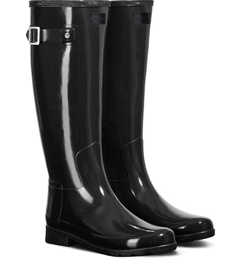 Hunter Original Refined High Gloss Waterproof Rain Boots Black Friday Fashion Deals And Sales