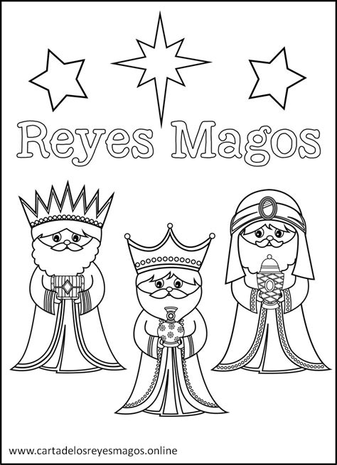 Reyes Magos Para Colorear Para Niños