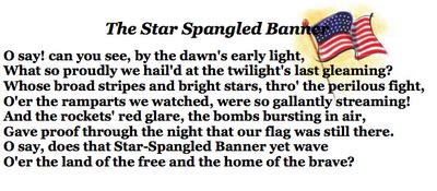 And the rockers' red glare, the bombs bursting in air gave proof thro' the night that our flag was still there. Learn Me Music: Happy Birthday, Star-Spangled Banner ...