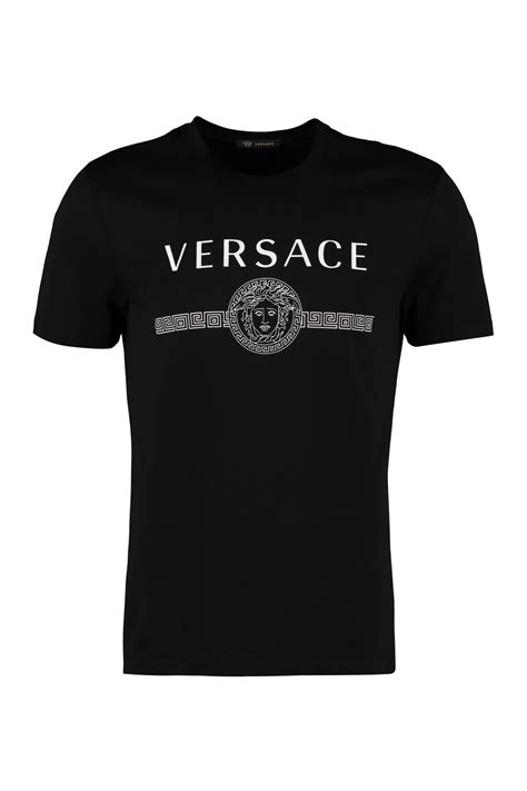 Versace Crew Neck Cotton T Shirt In Black Modesens Versace T Shirt Awesome Shirt Designs