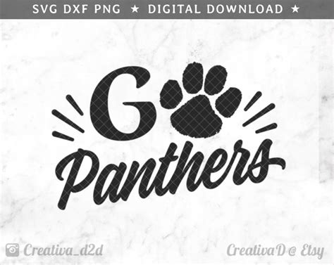 Go Panthers Svg Dxf Png Panthers Team Svg School Team Svg Etsy