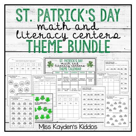 Saint Patricks Day Math And Literacy Centers Theme Bundle Math