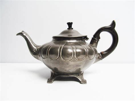 Antique Sheffield Victorian Pewter Teapot England British Tea