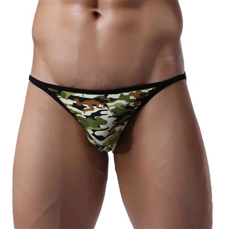Sexy Men Camo Army Camouflage G String Thong Briefs Underwear Bulge