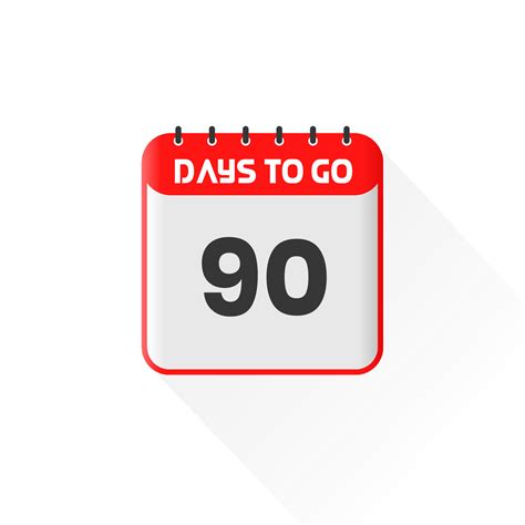 Countdown icon 90 Days Left for sales promotion. Promotional sales