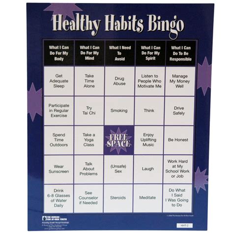 Courage To Change Topic Life Skills Healthy Habits Bingo Game