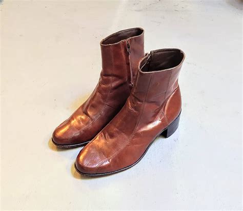 Vintage Vintage Florsheim Boots 9 42 Wide Brown Leather Size Zip Grailed