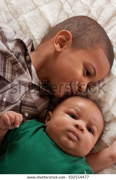 Two Multiethnic Boys Brothers Mixed Race Stock Photo 102554477